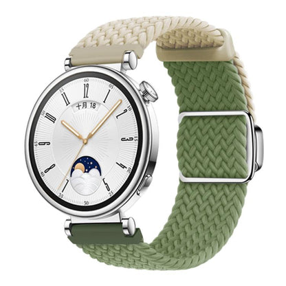 Woven Splicing Color Magnetic Silver Buckle Watch Band, 18mm