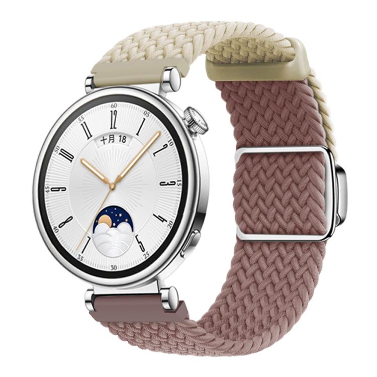 Woven Splicing Color Magnetic Silver Buckle Watch Band, 18mm