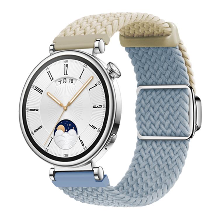Woven Splicing Color Magnetic Silver Buckle Watch Band, 18mm