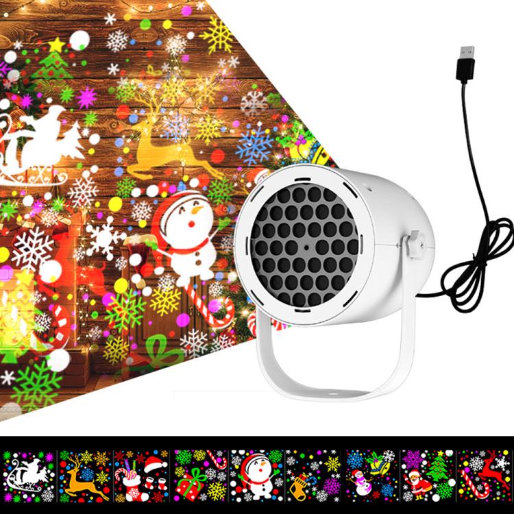 Christmas Projection Lamp Film Pattern Holiday Atmosphere Light, Christmas
