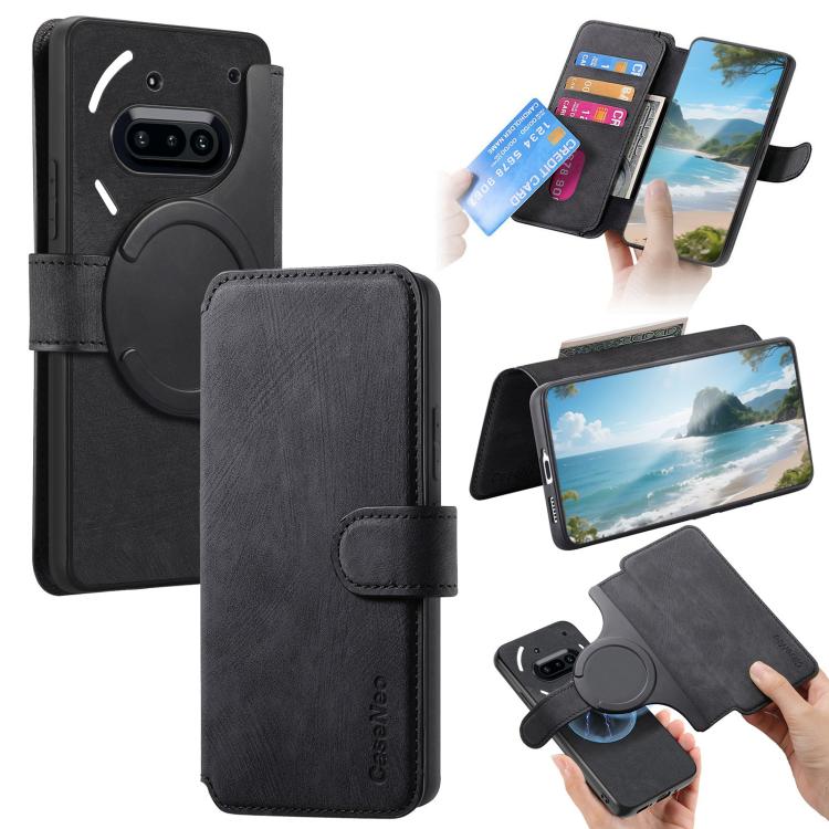 CaseNeo MagSafe RFID Anti-Diebstahl Retro-Leder-Handyhülle, für Nothing Phone 4a, für Nothing CMF Phone 2 Pro, für Nothing Phone 3a