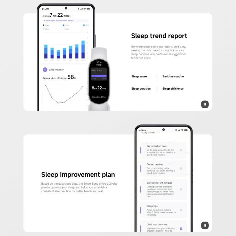 Original Xiaomi Smart Band 10, 1.72 inch AMOLED Screen 5ATM Waterproof Smart Watch, Support Blood Oxygen / Heart Rate Monitor