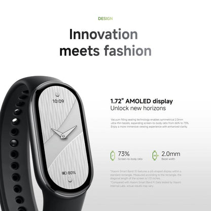 Original Xiaomi Smart Band 10, 1.72 inch AMOLED Screen 5ATM Waterproof Smart Watch, Support Blood Oxygen / Heart Rate Monitor