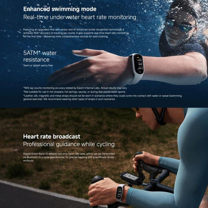 Original Xiaomi Smart Band 10, 1.72 inch AMOLED Screen 5ATM Waterproof Smart Watch, Support Blood Oxygen / Heart Rate Monitor