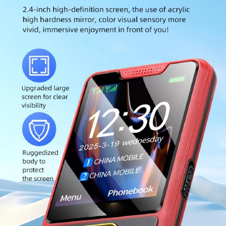 K3 2G Keypad Phone, 2.4 inch, LED Flashlight, Big Keyboard Big Fonts, SOS, Network: 2G, Dual SIM, US Plug