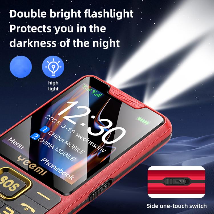 K3 2G Keypad Phone, 2.4 inch, LED Flashlight, Big Keyboard Big Fonts, SOS, Network: 2G, Dual SIM, US Plug