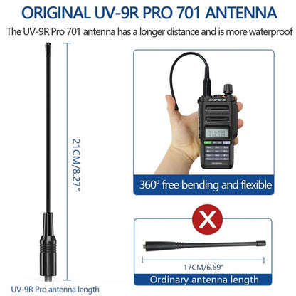 Baofeng UV-9R PRO Dot Matrix LCD Screen IP57 Waterproof Handheld Analog Walkie Talkie, EU Plug, US Plug