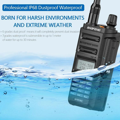 Baofeng UV-9R PRO Dot Matrix LCD Screen IP57 Waterproof Handheld Analog Walkie Talkie, EU Plug, US Plug