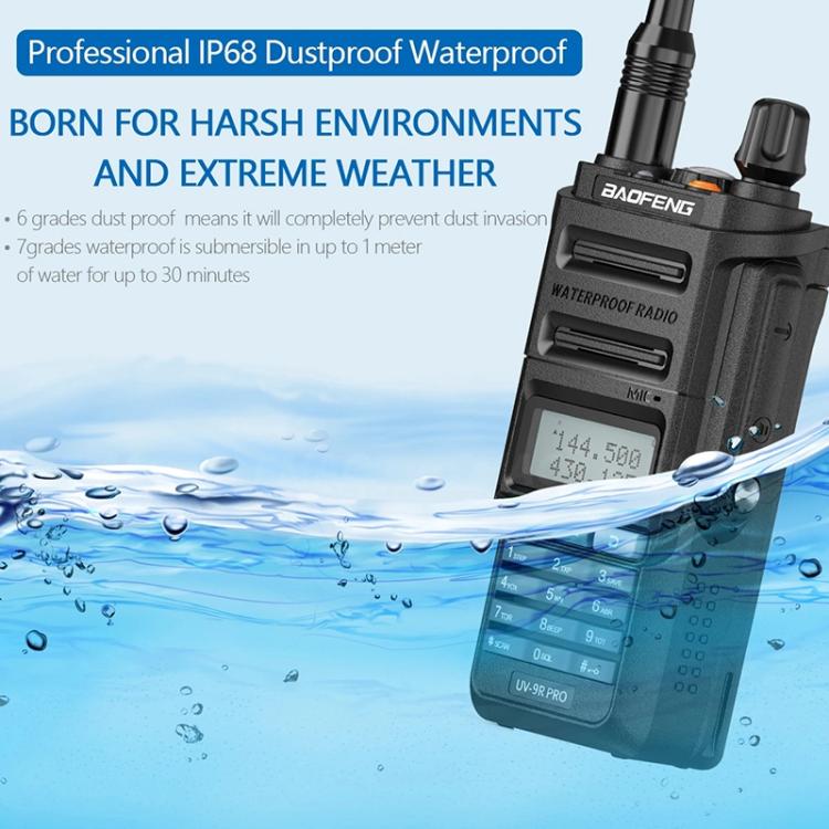 Baofeng UV-9R PRO Dot Matrix LCD Screen IP57 Waterproof Handheld Analog Walkie Talkie