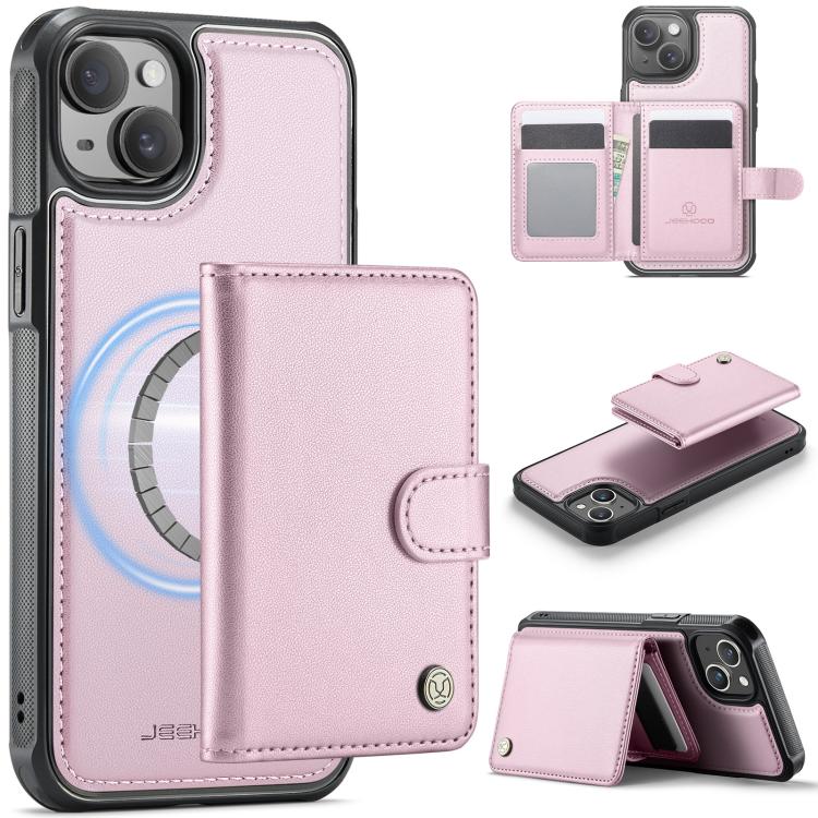 JEEHOOD J09 Buckle Card Bag MagSafe Magnetic Style RFID Leather Phone Case, For iPhone 13 Pro Max, For iPhone 13 Pro, For iPhone 13, For iPhone 12 / 12 Pro, For iPhone 11 Pro Max, For iPhone 11, For iPhone 11 Pro