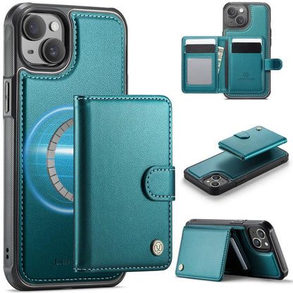 JEEHOOD J09 Buckle Card Bag MagSafe Magnetic Style RFID Leather Phone Case, For iPhone 13 Pro Max, For iPhone 13 Pro, For iPhone 13, For iPhone 12 / 12 Pro, For iPhone 11 Pro Max, For iPhone 11, For iPhone 11 Pro