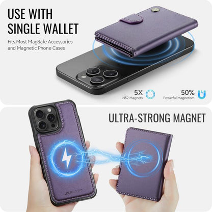 JEEHOOD J09 Buckle Card Bag MagSafe Magnetic Style RFID Leather Phone Case, For iPhone 13 Pro Max, For iPhone 13 Pro, For iPhone 13, For iPhone 12 / 12 Pro, For iPhone 11 Pro Max, For iPhone 11, For iPhone 11 Pro
