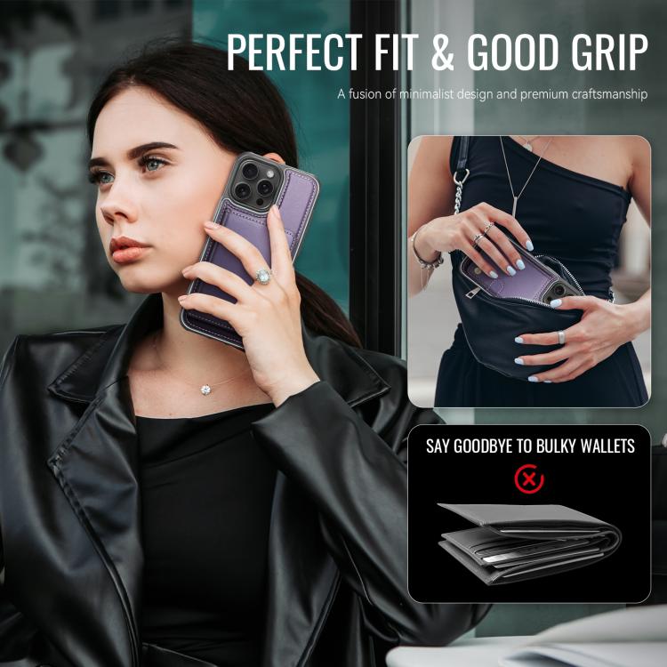 JEEHOOD J09 Buckle Card Bag MagSafe Magnetic Style RFID Leather Phone Case, For iPhone 13 Pro Max, For iPhone 13 Pro, For iPhone 13, For iPhone 12 / 12 Pro, For iPhone 11 Pro Max, For iPhone 11, For iPhone 11 Pro