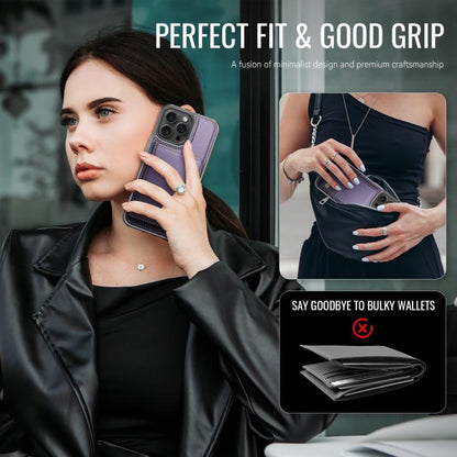 JEEHOOD J09 Buckle Card Bag MagSafe Magnetic Style RFID Leather Phone Case, For iPhone 13 Pro Max, For iPhone 13 Pro, For iPhone 13, For iPhone 12 / 12 Pro, For iPhone 11 Pro Max, For iPhone 11, For iPhone 11 Pro