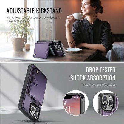 JEEHOOD J09 Buckle Card Bag MagSafe Magnetic Style RFID Leather Phone Case, For iPhone 13 Pro Max, For iPhone 13 Pro, For iPhone 13, For iPhone 12 / 12 Pro, For iPhone 11 Pro Max, For iPhone 11, For iPhone 11 Pro
