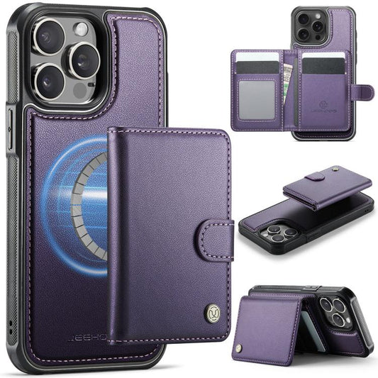 JEEHOOD J09 Schnallen-Kartenetui MagSafe magnetische RFID-Leder-Handyhülle, für iPhone 13, für iPhone 12 / 12 Pro, für iPhone 11 Pro Max, für iPhone 11, für iPhone 11 Pro