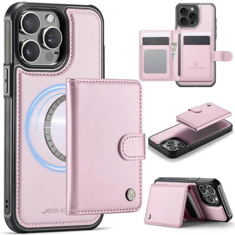 JEEHOOD J09 Buckle Card Bag MagSafe Magnetic Style RFID Leather Phone Case, For iPhone 13 Pro Max, For iPhone 13 Pro, For iPhone 13, For iPhone 12 / 12 Pro, For iPhone 11 Pro Max, For iPhone 11, For iPhone 11 Pro