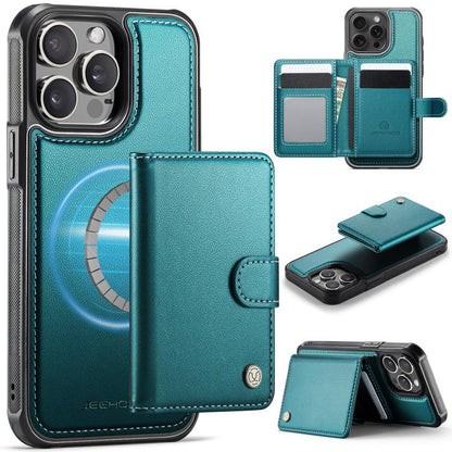 JEEHOOD J09 Buckle Card Bag MagSafe Magnetic Style RFID Leather Phone Case, For iPhone 13 Pro Max, For iPhone 13 Pro, For iPhone 13, For iPhone 12 / 12 Pro, For iPhone 11 Pro Max, For iPhone 11, For iPhone 11 Pro