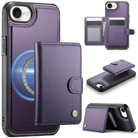 JEEHOOD J09 Buckle Card Bag MagSafe Magnetic Style RFID Leather Phone Case, For iPhone 17e / 16e, For iPhone 17 Pro Max, For iPhone 17 Pro, For iPhone 17, For iPhone Air, For iPhone 16 Pro Max, For iPhone 16 Pro, For iPhone 16 Plus, For iPhone 16      ...