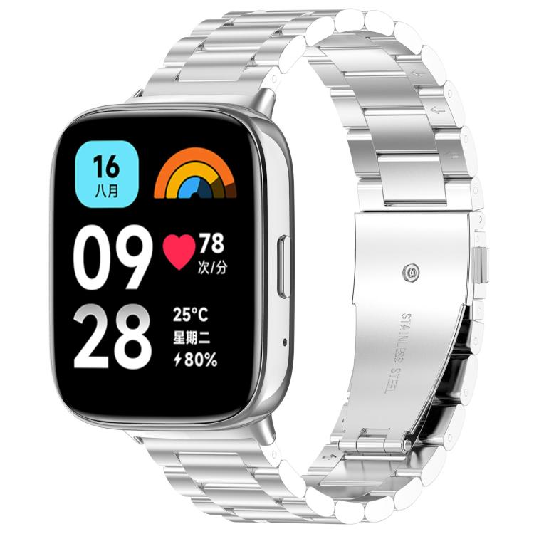 Tri-beads Flat Buckle Titanium Alloy Watch Band, For Xiaomi Band 10 Pro / Redmi Watch 6, For Xiaomi Band 9 / 8, For Redmi Watch 3 Lite / 3 Active