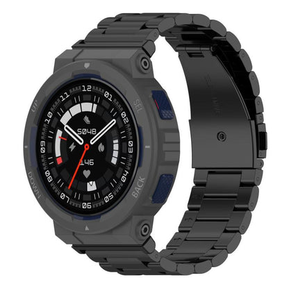 Tri-beads Flat Buckle Titanium Alloy Watch Band, For Huami Amazfit T-REX 3 A2322, For Huami Amazfit Active Edge A2212 / A2213, For Huami Amazfit T-Rex 2, For Huami Amazfit T-Rex Pro A1918