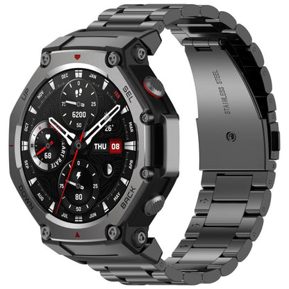 Tri-beads Flat Buckle Titanium Alloy Watch Band, For Huami Amazfit T-REX 3 A2322, For Huami Amazfit Active Edge A2212 / A2213, For Huami Amazfit T-Rex 2, For Huami Amazfit T-Rex Pro A1918