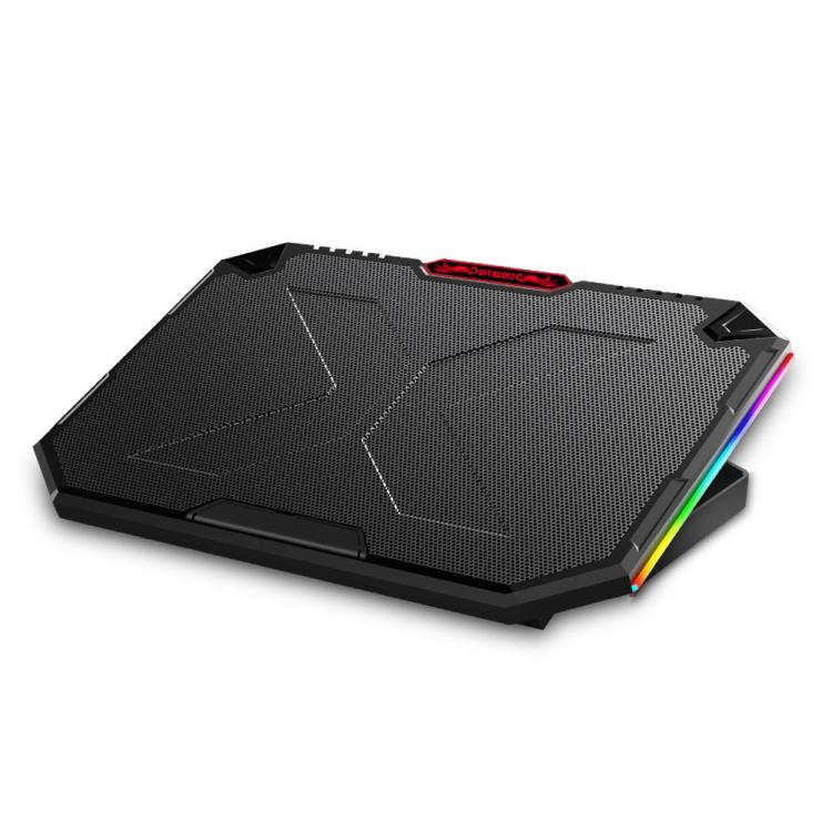 NUOXI YL-018 5-Core Fans Ultra-quiet Laptop Cooler RGB Light Cooling Holder, YL-018