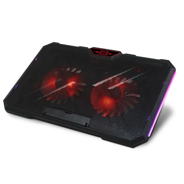 NUOXI YL-019 RGB Light Dual Turbine Silent Laptop Cooler Cooling Holder, YL-09