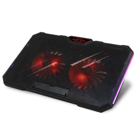 NUOXI YL-019 RGB Light Dual Turbine Silent Laptop Cooler Cooling Holder, YL-09