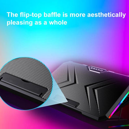 NUOXI YL-019 RGB Light Dual Turbine Silent Laptop Cooler Cooling Holder, YL-09