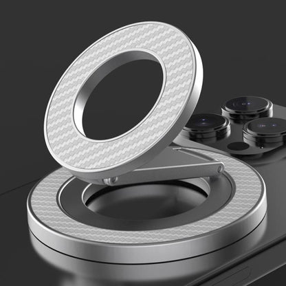 Carbon Fiber Texture Double-sided Magnetic MagSafe Ring Phone Holder, Gear Stress Relief Version
