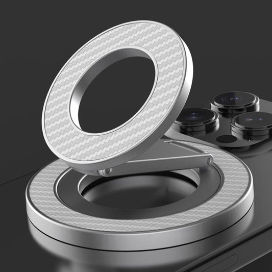 Carbon Fiber Texture Double-sided Magnetic MagSafe Ring Phone Holder, Gear Stress Relief Version
