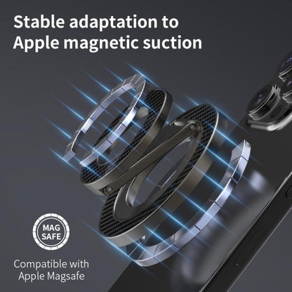 Carbon Fiber Texture Double-sided Magnetic MagSafe Ring Phone Holder, Gear Stress Relief Version