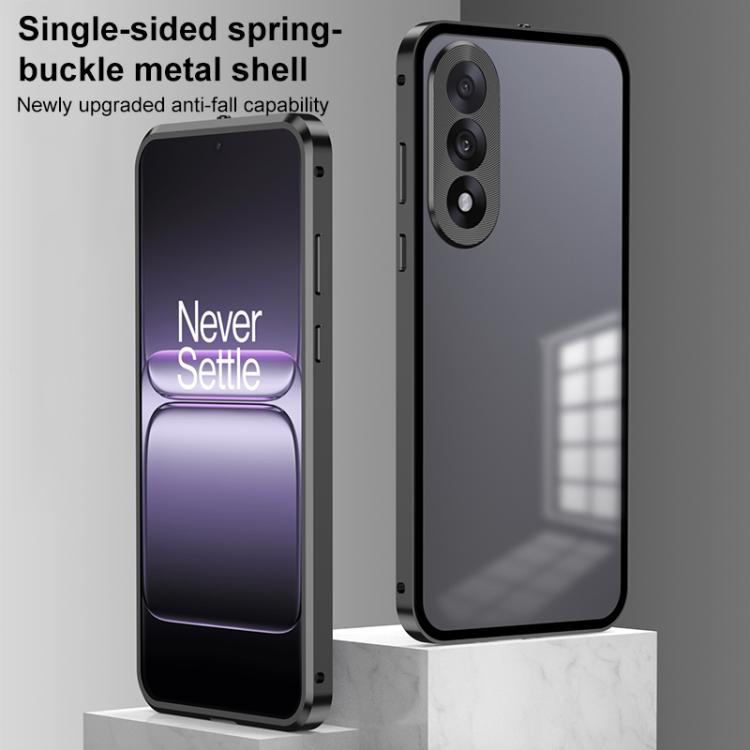 Snap Buckle Single-sided Metal Frame Frosted Phone Case