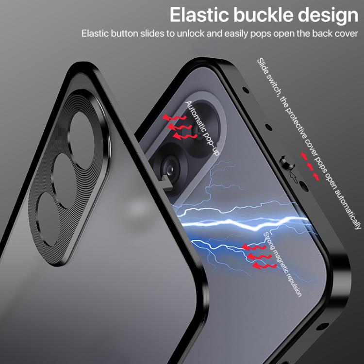 Snap Buckle Single-sided Metal Frame Frosted Phone Case