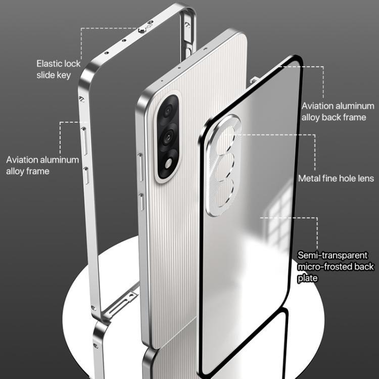 Snap Buckle Single-sided Metal Frame Frosted Phone Case