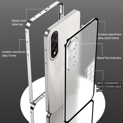 Snap Buckle Single-sided Metal Frame Frosted Phone Case