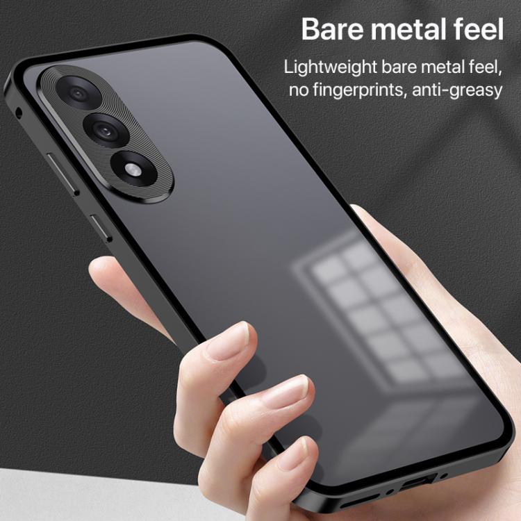 Snap Buckle Single-sided Metal Frame Frosted Phone Case