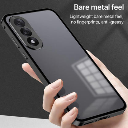 Snap Buckle Single-sided Metal Frame Frosted Phone Case