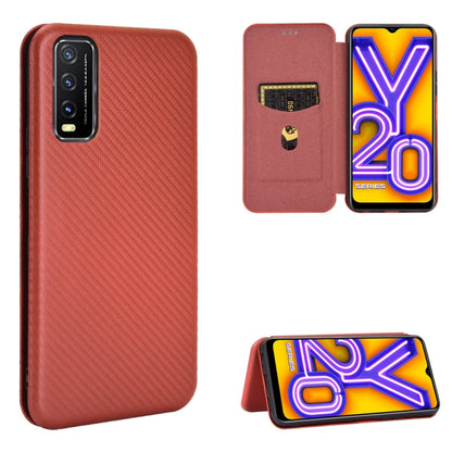 Carbon Fiber Texture Magnetic Horizontal Flip TPU + PC + PU Leather Case with Card Slot, For OPPO Realme V3, For Samsung Galaxy A42 5G, For Vivo Y20 / Y20i (Indian), For Xiaomi Poco X3 NFC, For Xiaomi Redmi K30 Ultra