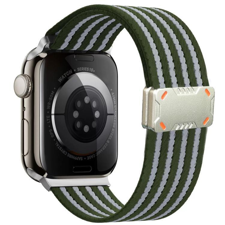 Mecha Armor Magnetic Buckle Nylon Watch Band, For Apple Watch 46mm / 49mm / 45mm / 44mm, For Apple Watch 42mm / 41mm / 40mm / 38mm