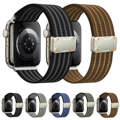 Mecha Armor Magnetic Buckle Nylon Watch Band, For Apple Watch 46mm / 49mm / 45mm / 44mm, For Apple Watch 42mm / 41mm / 40mm / 38mm