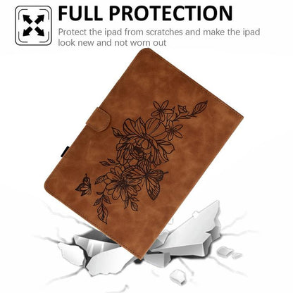 Peony Butterfly Embossed Leather Smart Tablet Case, For Xiaomi Redmi Pad 2