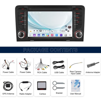 For Audi A3 8P 2003-2012 Android 15 7 inch Smart Central Control Car GPS Navigator Car MP5 Player, Standard+AHD+Microphone, Standard