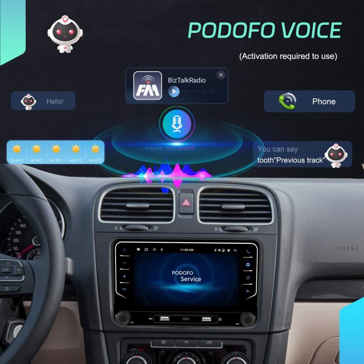 For Volkswagen Android 15 7 inch Wireless CarPlay Car Player Central Control Navigation Machine, Standard, Standard+AHD+Microphone