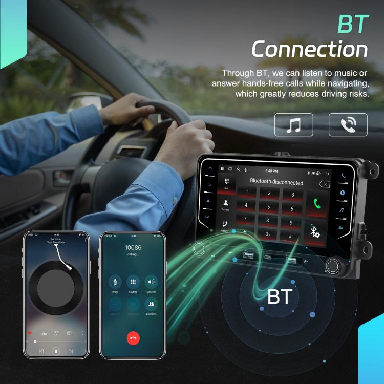 For Volkswagen Android 15 7 inch Wireless CarPlay Car Player Central Control Navigation Machine, Standard, Standard+AHD+Microphone