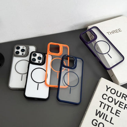 PC Lens Holder MagSafe Magnetic Phone Case, For iPhone 11