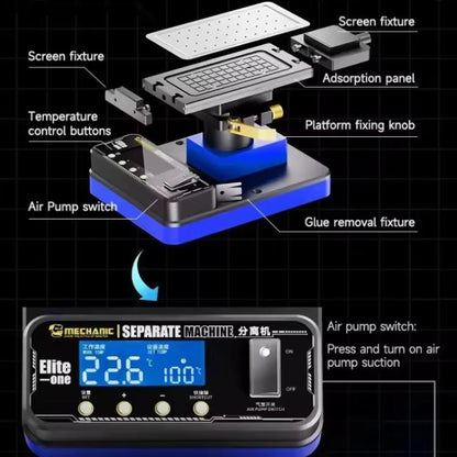 Mechanic Elite One 360 Rotating Screen Separate Machine Built-in Vacuum Pump, US Plug, EU Plug, UK Plug