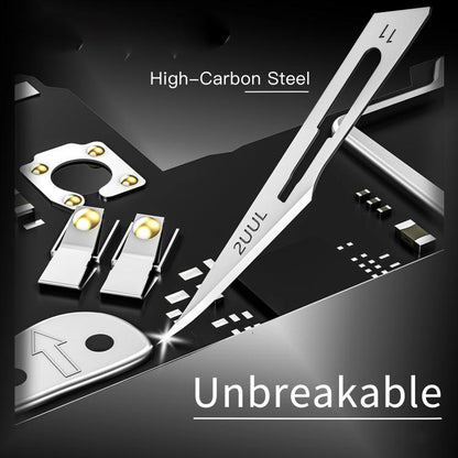 2uul 100 in 1 DA18 BB Shark Blade Series High-Carbon Steel No.11 Blade, 2uul DA18