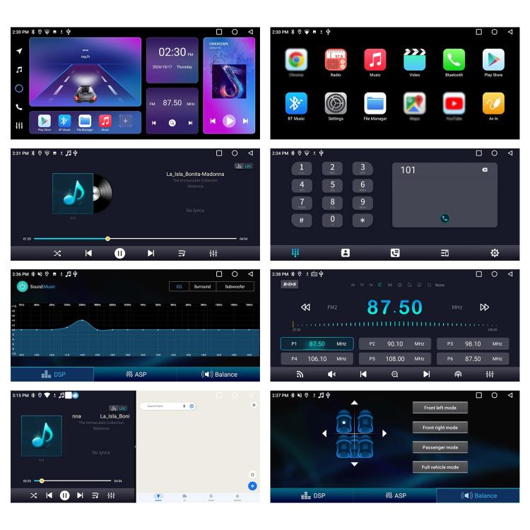 10.36 inch Screen Android 15 Car CarPlay Navigation Integrated Machine with Dual Knob, Standard, Standard+AHD+Microphone